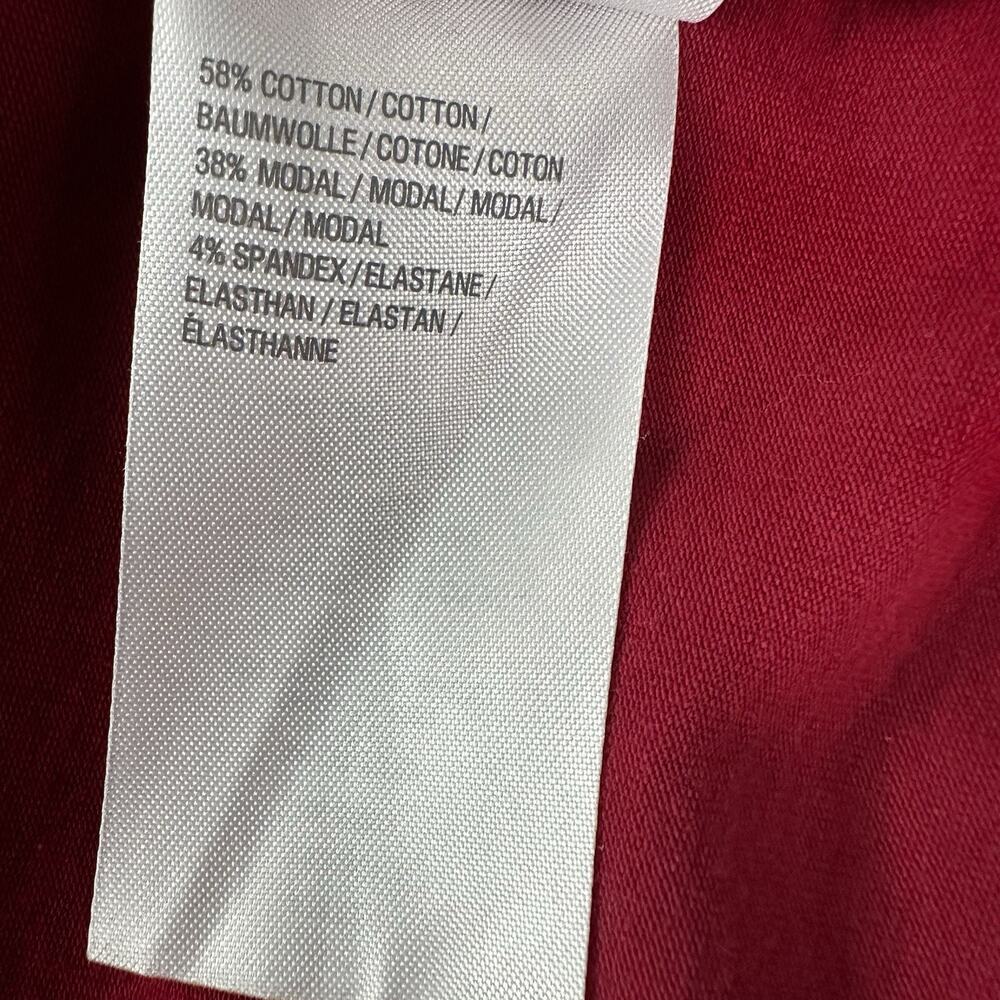 Susan Graver Shirt Top Womens 3X 3XL Red Embellished Vneck Basic Weekend Long - Picture 6 of 10